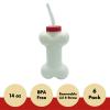4E's Novelty Dog Bone Cups with Straw (6 Pack) 14 oz - Paw Dog Patrol Party Supplies, Birthday Party Supplies Decorations, Puppy Birthday Party Favors view 3