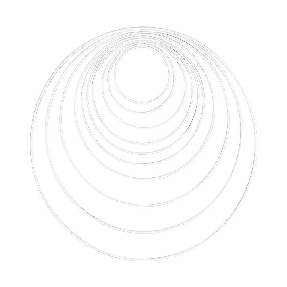 Rayher Metal Rings Assorted Pack of 10 White, std
