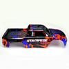 Traxxas Stampede Body Bundle with Decal Sheet and Body Clips - Black, Orange, and Blue view 3