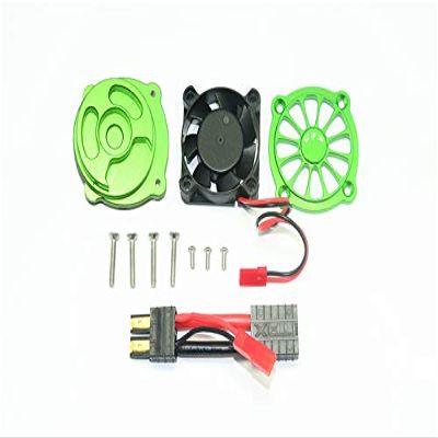 GPM for TRAXXAS 1/7 Unlimited Desert Racer Aluminum Motor HEATSINK with Cooling Fan -11PC Set (Green)