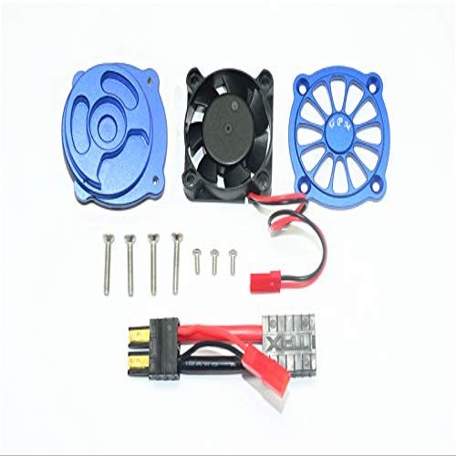 GPM for TRAXXAS 1/7 Unlimited Desert Racer Aluminum Motor HEATSINK with Cooling Fan -11PC Set (Blue)