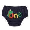 Baby Boy First 1st Birthday Cake Smash Outfit Dinosaur One Year Party Adjustable Y-Back Suspenders Bloomers Diaper Cover Pants Bow Tie 3pcs Clothes Set Photo Props Navy Blue 6-12M view 2