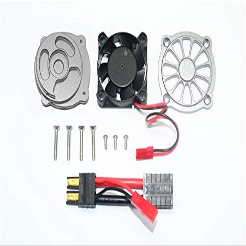 GPM for TRAXXAS 1/7 Unlimited Desert Racer Aluminum Motor HEATSINK with Cooling Fan -11PC Set (Gray)