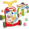CUTE STONE Sit to Stand Learning Walker, 2 in 1 Baby Walker, Early Educational Child Activity Center, Multifunctional Removable Play Panel, Baby Music Learning Toy Gift for Infant Boys Girls view 1