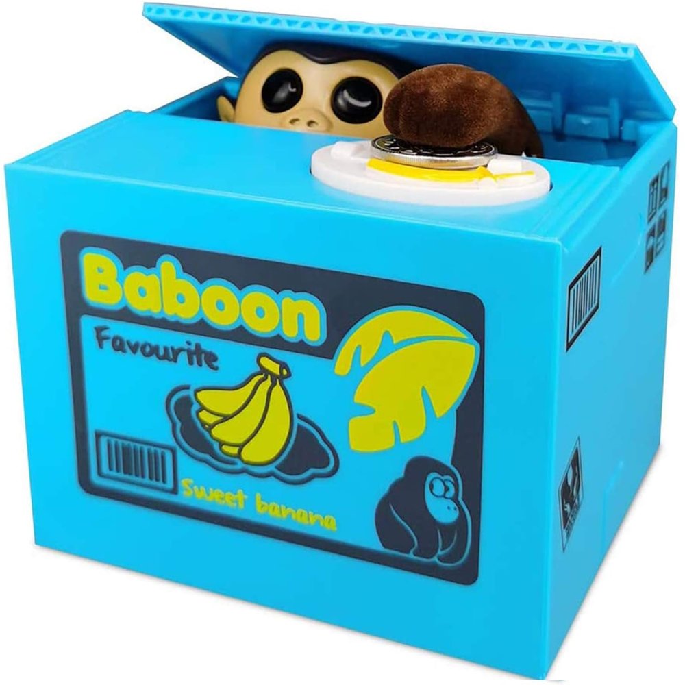 Barelove Kids Piggy Bank, ATM Coin Cash Money Counter Saving Can, Stealing Cute Mokey Electronic Smart Voice Prompt Piggy Bank Safe Locks, Great Gift fot Boys & Girls (Monkey)