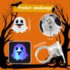 Qvatoxis Halloween Party Favors Light Up Rings 50PCS LED Rings Glowing Finger Rings Fun Toys for Kids Adults view 3