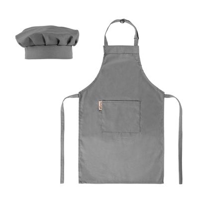 Aurya Kids Apron and Chef Hat Set-Adjustable Child Apron for Boys and Girls