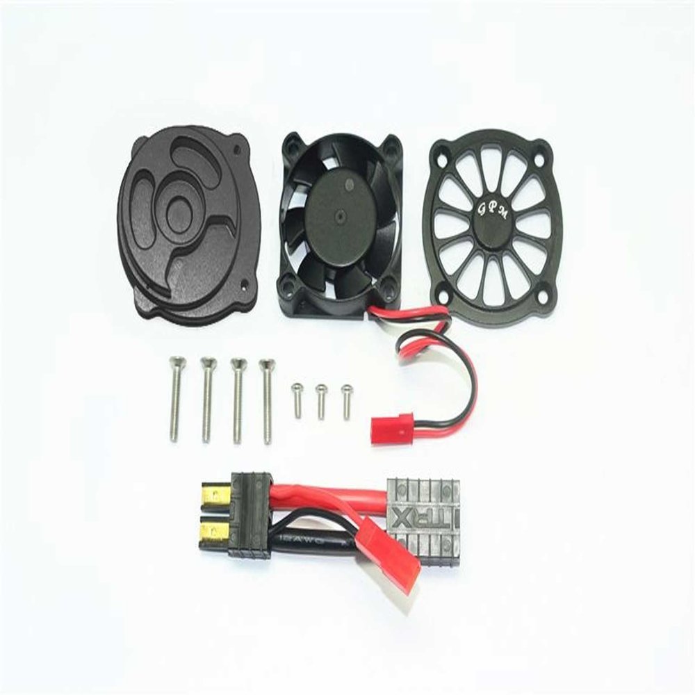 GPM for TRAXXAS 1/7 Unlimited Desert Racer Aluminum Motor HEATSINK with Cooling Fan -11PC Set (Black)