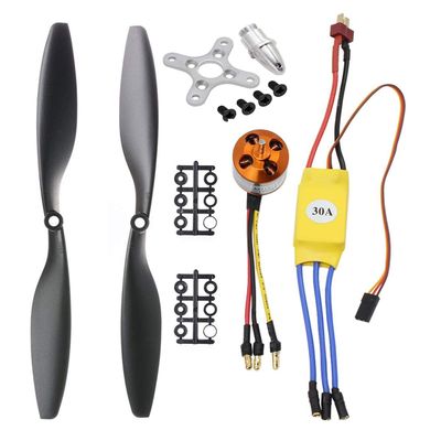 abcGoodefg 1000KV RC Brushless Motor A2212 13T with 30A Brushless ESC 1045 Propeller CW CCW Accessories Kit Mount for RC Plane F450 550 Quadcopter