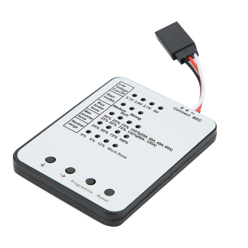 RC Car Program Card,Brushless ESC LED Programming Card 61 x 48 x 6mm RC Car Upgrade Accessories(Black White)