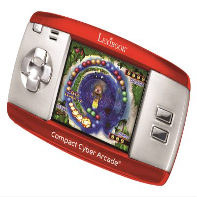 Compact Cyber Arcade Portable Gaming Console, 250 Games, LCD, Red, JL2375RD