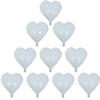 [10 Pack] Heart Shape Foil Balloons, 18" Mylar Balloons Aluminum Foil Decorations for Birthday Party/Wedding/Engagement Party/Celebration/Holiday/Show/Party Activities (White) view 1