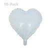 [10 Pack] Heart Shape Foil Balloons, 18" Mylar Balloons Aluminum Foil Decorations for Birthday Party/Wedding/Engagement Party/Celebration/Holiday/Show/Party Activities (White) view 2
