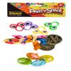 Idena 40439 Party Fun Set with 12 Items, 4 Spinning Tops, 4 Gold Medals and 4 Finger Rings Wiggle Eyes, in Trendy Colours view 1