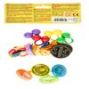Idena 40439 Party Fun Set with 12 Items, 4 Spinning Tops, 4 Gold Medals and 4 Finger Rings Wiggle Eyes, in Trendy Colours view 2