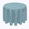 Fabric Textile Products, Machine Washable, 100% Milliken Polyester, Tablecloths, Table Runners, Napkins, & Outdoor Tablecloths, Bumble Bee Toss Blue (60" Round) view 1