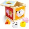 Barnyard Shape Sorter - Farm Animals Infant and Baby Activity Manipulative - Sorting Cube Encourages Motor Skills and Critical Thinking - Traditional Wooden Learning Toy for 1 Year Olds view 2
