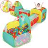 5pc Kids Play Tent for Toddlers with Ball Pit, Crawl Tunnel, Indoor & Outdoor Playhouse, Jungle Gym, Toys for Boys & Girls, Includes Dart Balls, Teepee & Basketball Hoops view 1