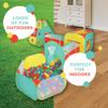 5pc Kids Play Tent for Toddlers with Ball Pit, Crawl Tunnel, Indoor & Outdoor Playhouse, Jungle Gym, Toys for Boys & Girls, Includes Dart Balls, Teepee & Basketball Hoops view 3