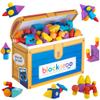 Blockaroo Magnetic Foam Building Blocks - 100-Piece Set with Storage Chest, Bath Toys for Toddlers, Preschool Toys, Sensory Toys, Blocks for Toddlers 3-5, Engineering Toys for Kids 3-5 view 1