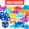 Blockaroo Magnetic Foam Building Blocks - 100-Piece Set with Storage Chest, Bath Toys for Toddlers, Preschool Toys, Sensory Toys, Blocks for Toddlers 3-5, Engineering Toys for Kids 3-5 view 3
