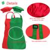 multifuns 2 Sets Green&Red Kids Apron and Chef Hat Set-Childrens Kids Apron for Girls Boys Cooking Painting Baking Wear 5-12 Ages. view 2
