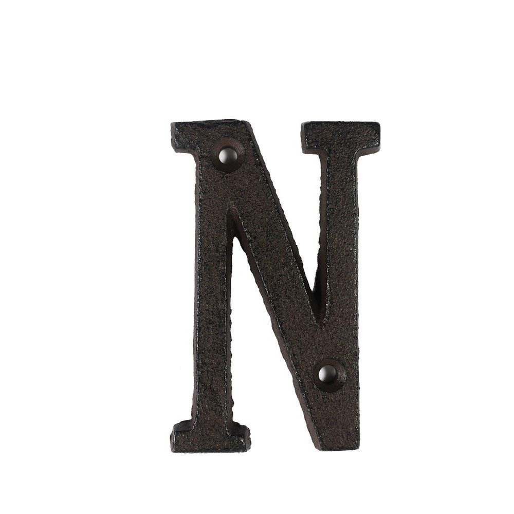 ausuky Cast Iron Retro Metal Alphabet Letters Numbers Sign Address Door Cafe Wall Decor A to Z,0 to 9 (N)
