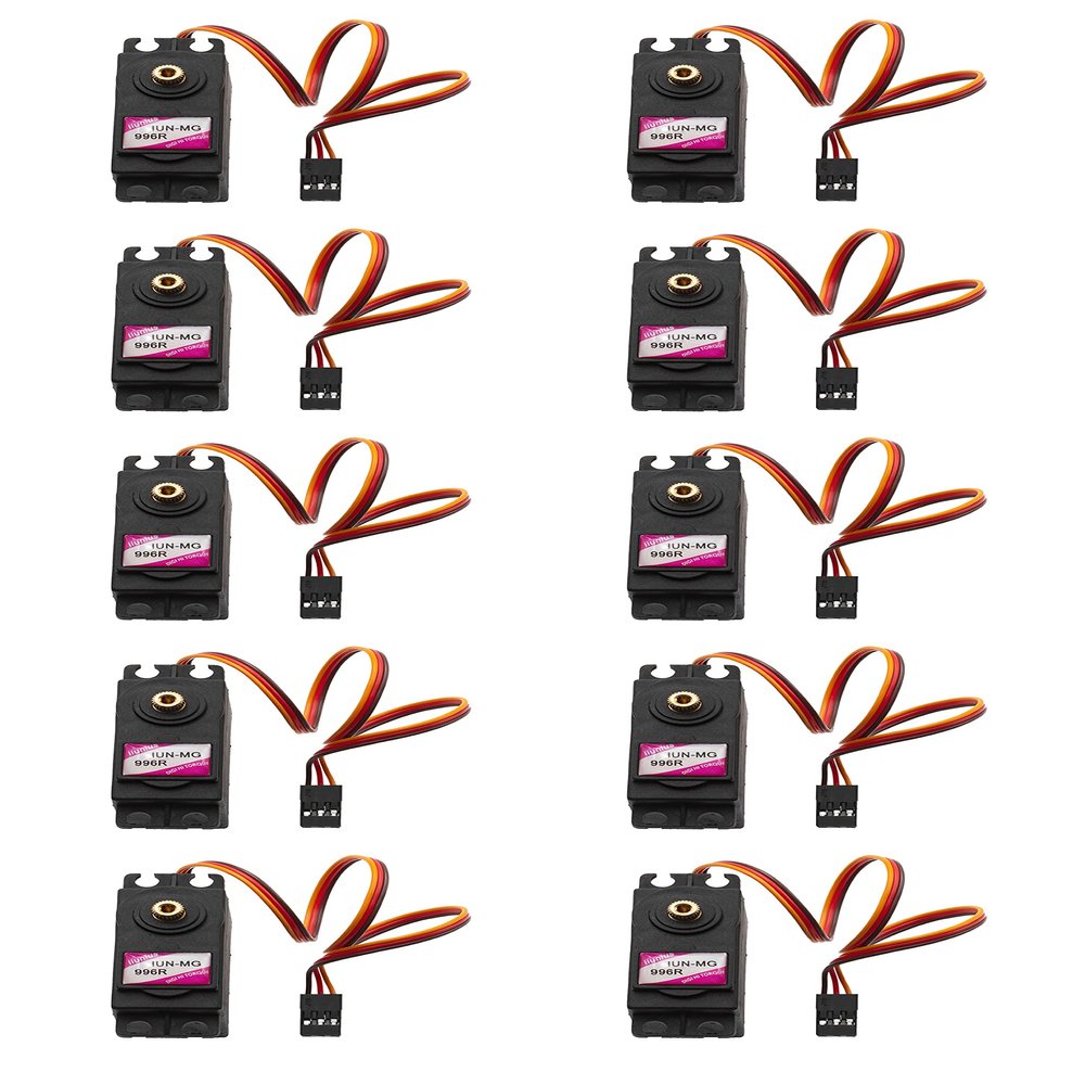 Iunius 10pcs MG-996 Servo Motor Metal Gear Torque Digital Motor Kit for RC Airplane Model Car Helicopter Robot Diving Equipment Smart Camera Racing Model