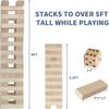 Megwoz Giant Tumble Tower Family Games for Kids and Adults 60 Blocks New Zealand Pine Wooden Blocks Stacking Up to 5 FT for Indoors Outdoors Yard Games for Family view 3
