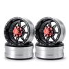 Alloy 1.9" Beadlock Wheels Rims for 1/10 AXIAL SCX10 SCX10 III CC01 D90 Truck Rc Car, 4Pcs (Black & Red) view 1