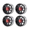 Alloy 1.9" Beadlock Wheels Rims for 1/10 AXIAL SCX10 SCX10 III CC01 D90 Truck Rc Car, 4Pcs (Black & Red) view 2