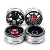 Alloy 1.9" Beadlock Wheels Rims for 1/10 AXIAL SCX10 SCX10 III CC01 D90 Truck Rc Car, 4Pcs (Black & Red) view 3