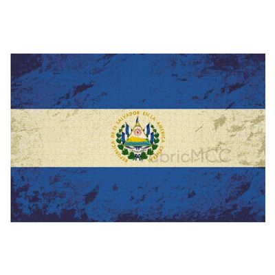 1000PCS Wooden Jigsaw Puzzle Family Entertainment Vintage El Salvador Flag, El Salvador Wall Art, El Salvador Photo Flag, Single Or Multiple Panels El Salvador Flag Jigsaw Puzzles for Adults and Kids