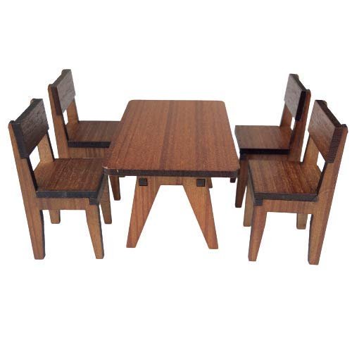 Sawadee Miniature Dollhouse Table and Chairs Set Collectible