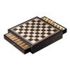 Bey-Berk Designer Chess Set, 13.5" x 13.5" Carbon Fiber and Mother of Pearl Chess Board with Drawer Storage and Weighted Felt-Bottom Pieces view 2