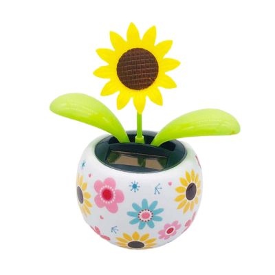 Cute Solar Power Flip Flap Flower Insect for Car Decoration Swing Dancing Flower Eco-Friendly Bobblehead Solar Dancing Flowers in Colorful Pots
