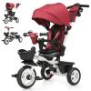 JMMD 7 in 1 Tricycle Stroller with Push Handle, Baby Trike with 360 Swivel Seat, Reclining Backrest, All-Terrain Wheels, Dual Brakes, Canopy & Storage, Gift for Kids 18 Months to 5 Years, Red view 1