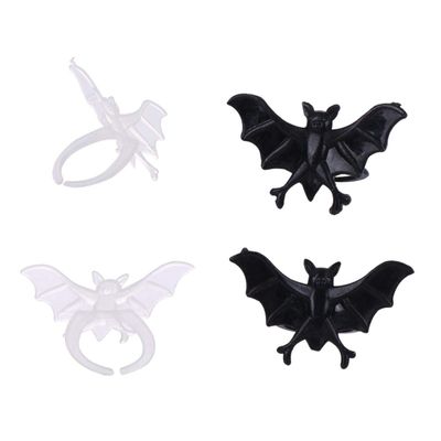 TOYANDONA Halloween Bat Halloween Flashing Rings 1 Bat Ring Flashing Costume Luminous s Jelly Plastic White Party Favors