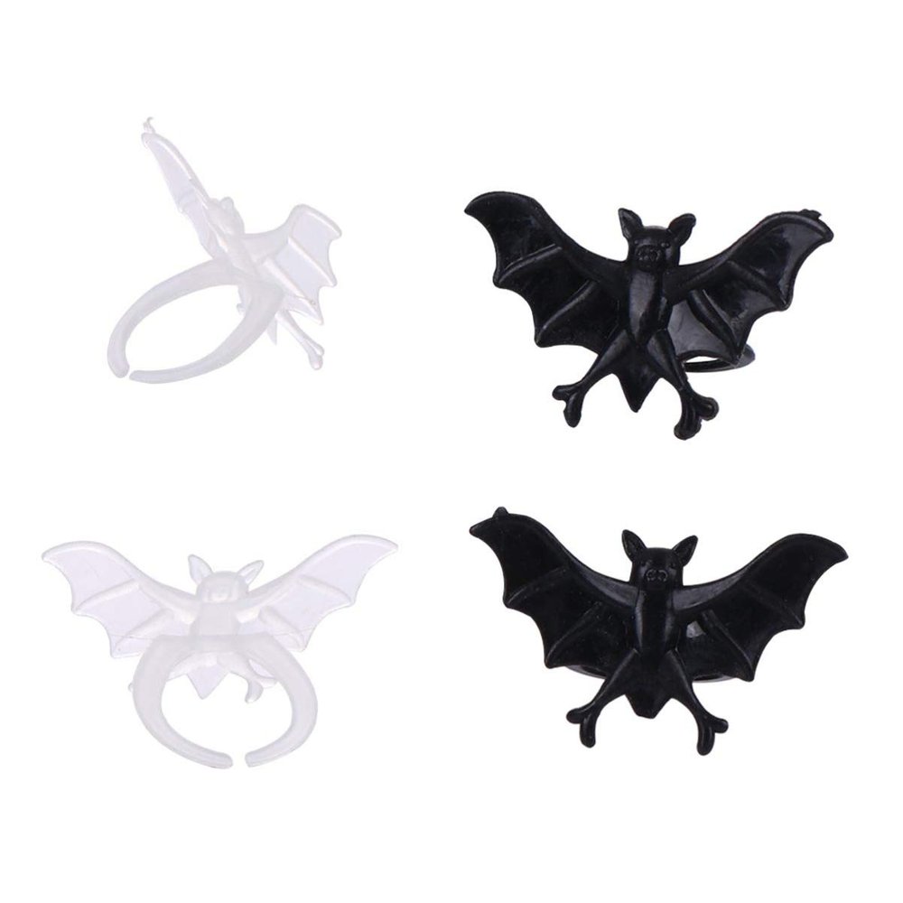 TOYANDONA Halloween Bat Halloween Flashing Rings 1 Bat Ring Flashing Costume Luminous s Jelly Plastic White Party Favors