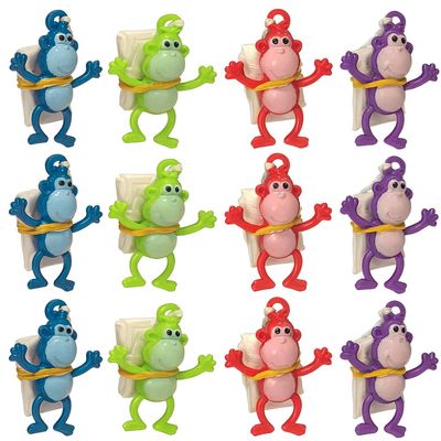 ArtCreativity 12 Set 1.75 Mini Monkey Parachute Toys for Kids for Boys and Girls, Vinyl Toys in Assorted Colors,Durable Plastic Guys Playset, Fun Zoo Animal Themed Party Favors