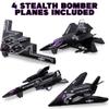 ArtCreativity Diecast Stealth Bomber Toy Jets with Pullback Mechanism, Set of 4 B-2 Spirit Bombers, Diecast Metal Jet Plane Airplane Toys, B2 Bomber Model, Military Cake Decorations, Aviation Party view 2