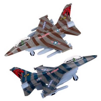 ArtCreativity F-16 Fighter Jet Toy Set for Kids  2 Pack F16 Fighting Falcon Diecast Metal Airplanes, Pull Back Military Jets  Air Force Toys for Boys, Birthday Gifts, Cake Toppers, Party Favors