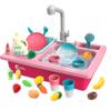 CUTE STONE Color Changing Play Kitchen Sink Toys, Children Electric Dishwasher Playing Toy with Running Water,Upgraded Real Faucet and Play Dishes,Pretend Role Play Toys for Kids Boys Girls view 1