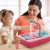 CUTE STONE Color Changing Play Kitchen Sink Toys, Children Electric Dishwasher Playing Toy with Running Water,Upgraded Real Faucet and Play Dishes,Pretend Role Play Toys for Kids Boys Girls view 2