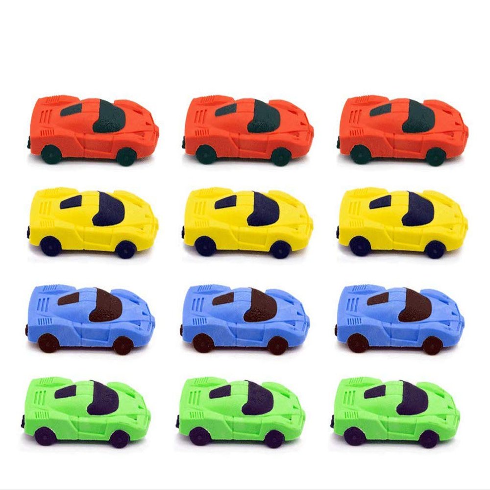 36 Pcs Racing Car Pencil Eraser Set, for Kids, Children's Gifts, Party Favor, Classroom Rewards (Racing Car)