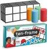 Bright Creations Giant Magnetic Ten Frames for Classroom Learning - 4 Pack Multi-Color Magnetic Frames with 48 Math Counters (12.25 x 5 in) view 1