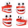 4 Pcs Wind-up Chattering Teeth Toys with Eyes, Funny Walking Babbling Teeth for Kids, Red Plastic, 2.95X2.59X2.48 Inch, Early Education Tools, Amusing Gift for Children view 3