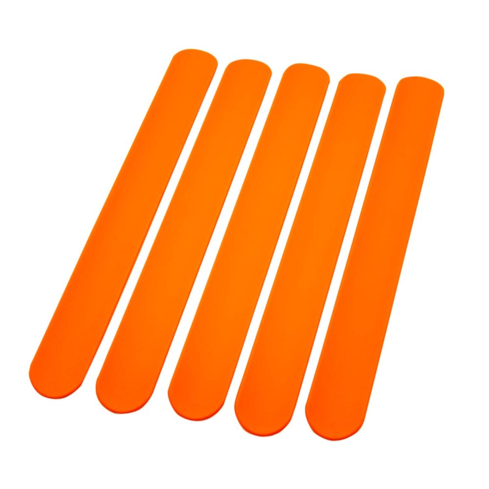 BRANDWINLITE Colored Silicone Rubbber Slap Bracelets wristbands for Kid's Toys,Party Favors,Kindergarten Playing,Classes Teaching,Carnival RewardsDIY Marker Painting & Reuse;Gift Papers wrapping or Cables Rolling Holders-Orange