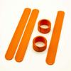 BRANDWINLITE Colored Silicone Rubbber Slap Bracelets wristbands for Kid's Toys,Party Favors,Kindergarten Playing,Classes Teaching,Carnival RewardsDIY Marker Painting & Reuse;Gift Papers wrapping or Cables Rolling Holders-Orange view 4