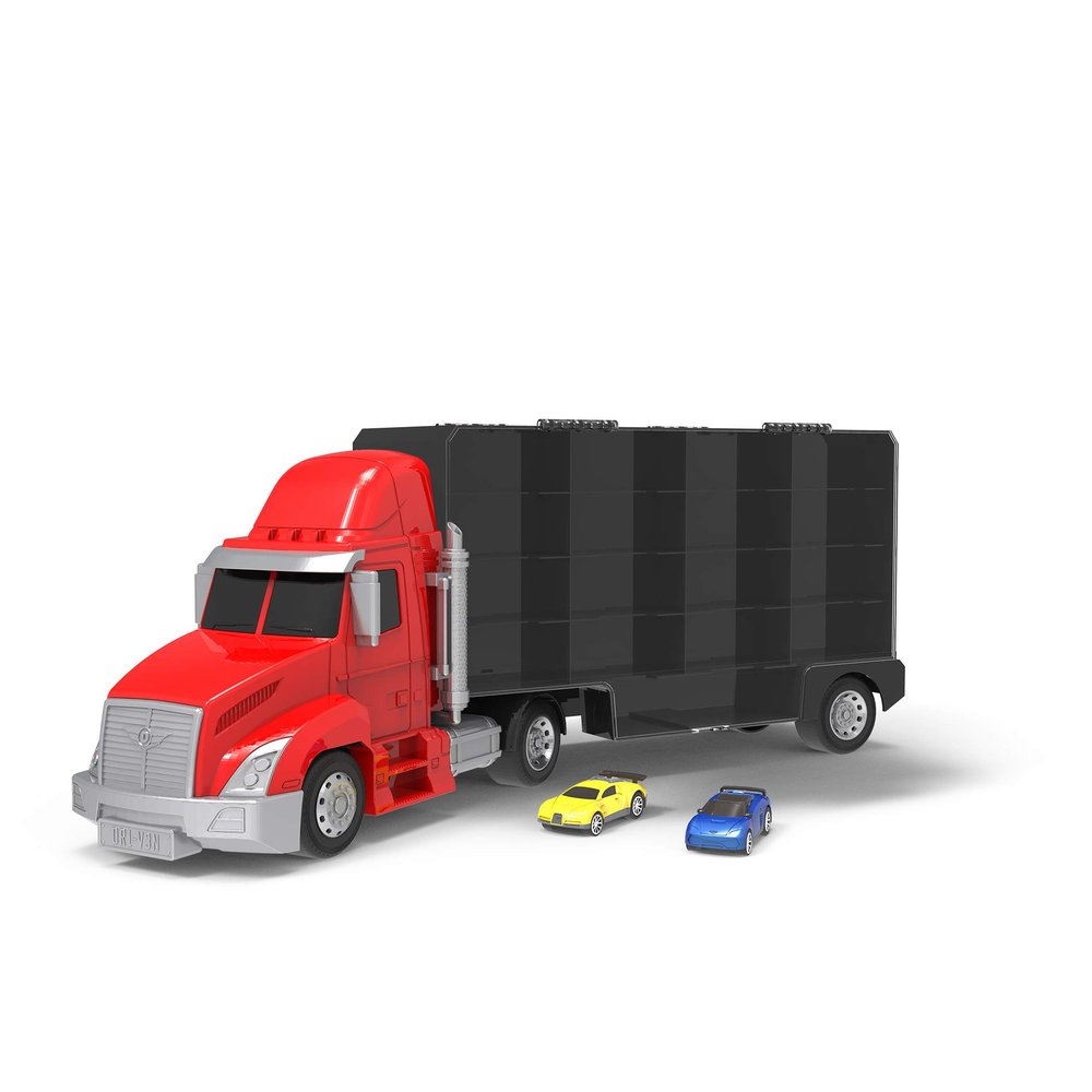 Driven by Battat Large Toy Carrier Truck for Kids Toy Transport Truck & 2 Toy Cars Toy Pull-Back Cars Pretend Play 3 Years + Turbo Transport